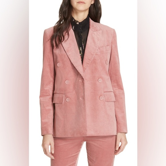 Joie Jackets & Blazers - NWT Joie Markina Cordoroy Blush Valentines Barbiecore Double-Breasted Blazer 4